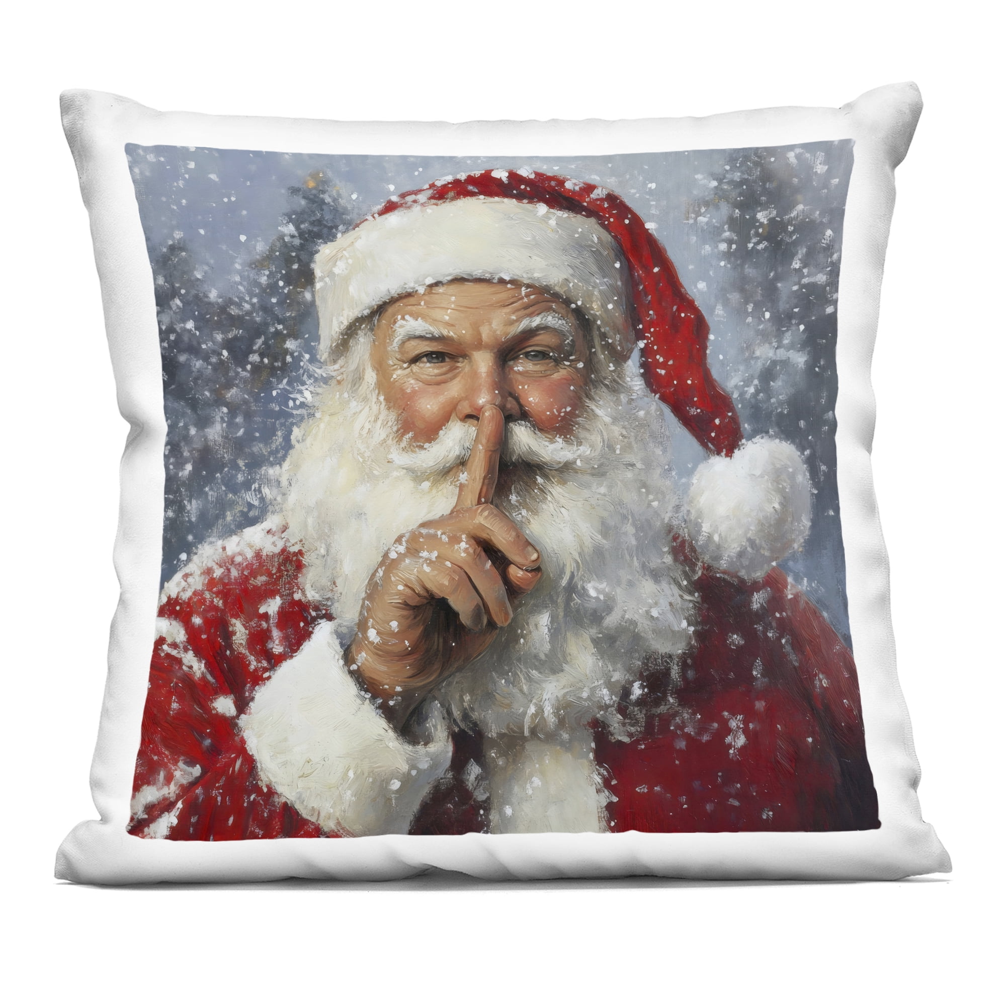 Stupell Industries Secret Santa Shh Decorative Printed Throw Pillow, design by Petal Prints Design