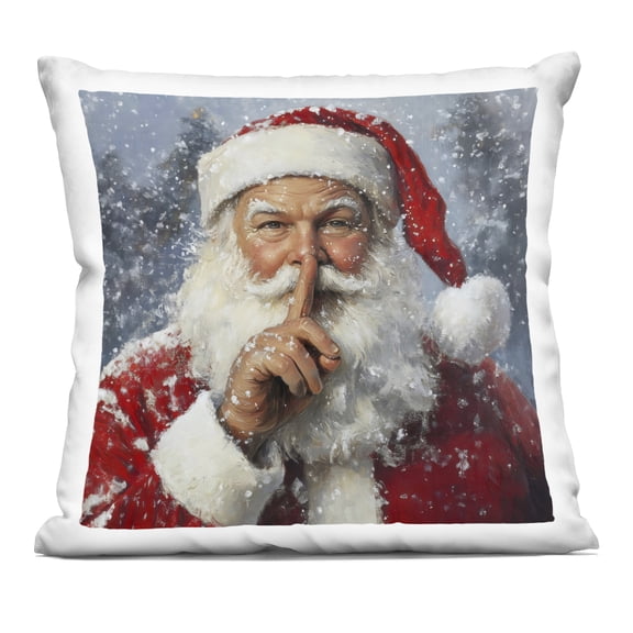 Stupell Industries Secret Santa Shh Decorative Printed Throw Pillow, design by Petal Prints Design