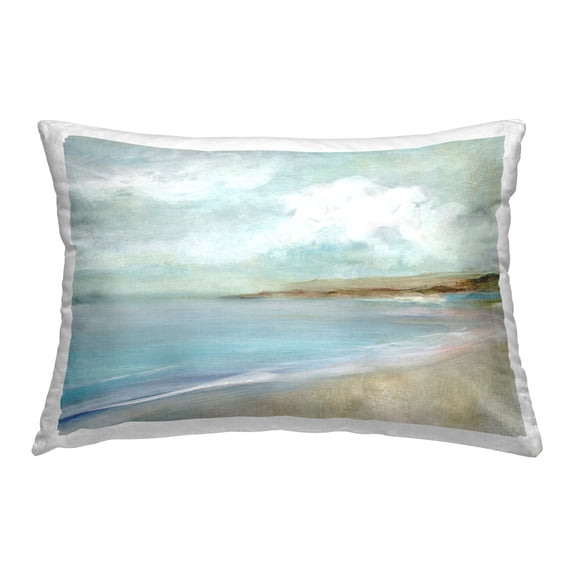 Stupell Industries Secuded Beach Scene Decorative Printed Throw Pillow Design by Carol Robinson.