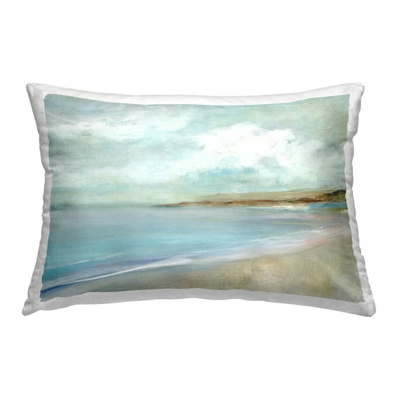 Stupell Industries Secuded Beach Scene Decorative Printed Throw Pillow Design by Carol Robinson.