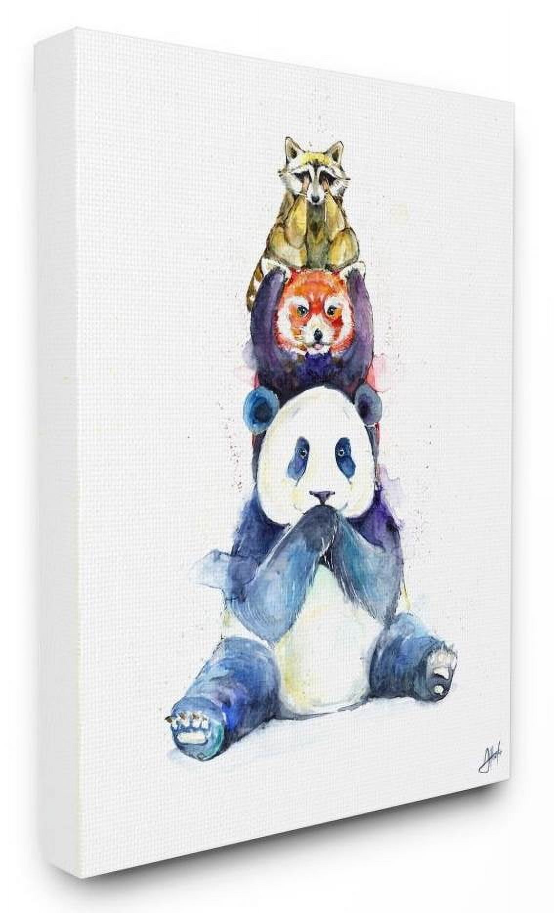 Stupell Industries See Hear Speak No Evil Cute Animal Watercolor Painting Canvas Wall Art by Marc Allante