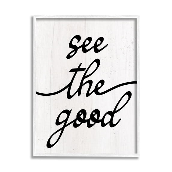 Stupell Industries See The Good Rustic Inspirational Painting White Framed Art Print Wall Art, 24 x 30