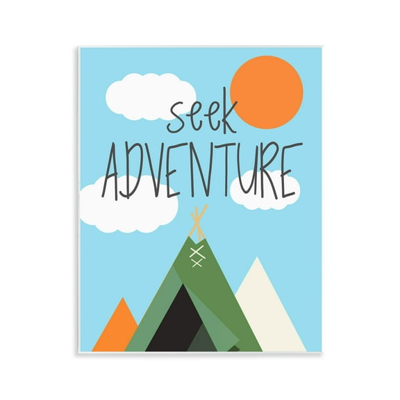 Stupell Industries Seek Adventure with Tent Text & Numbers Painting Unframed Art Print Wall Art, 11 x 14