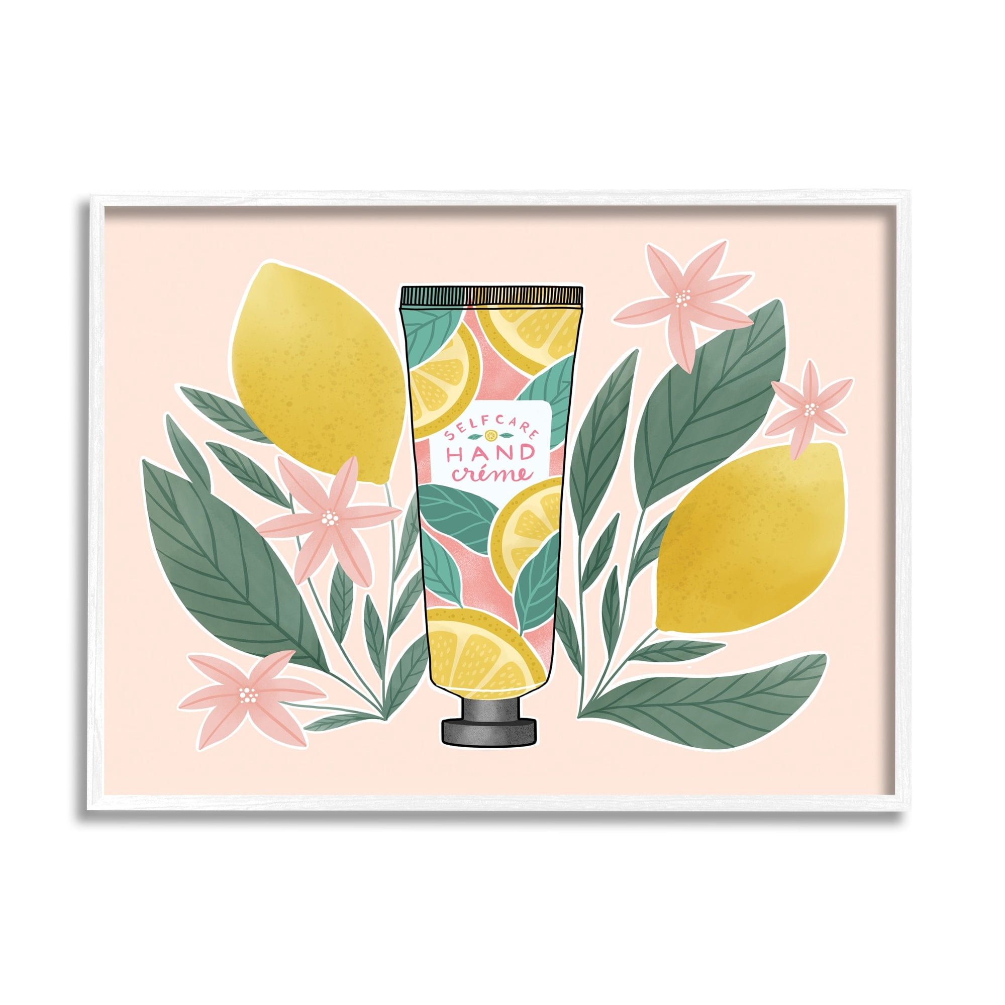 Stupell Industries Self Care Hand Creme Citrus Herbs Botanical & Floral Painting White Framed Art Print Wall Art