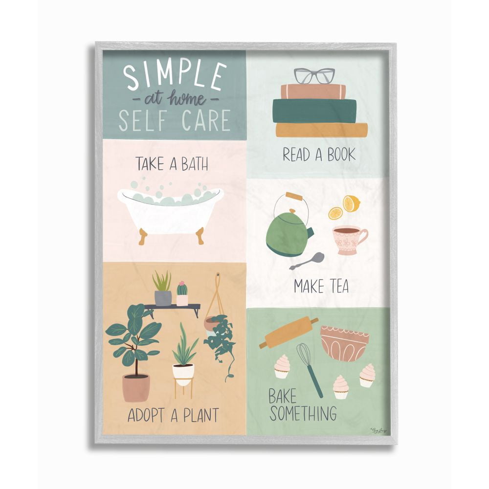 Stupell Industries Self Care at Home Chart Daily Habit Motivation Designed by Gigi Louise
