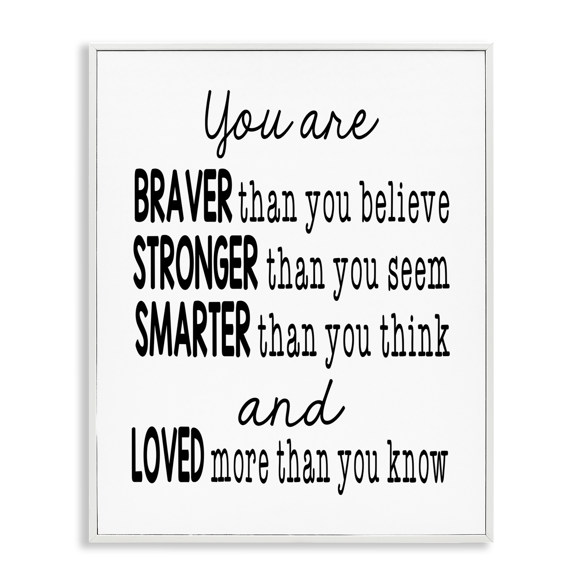 Stupell Industries Self Confidence Mementos Text & Numbers Painting White Framed Art Print Wall Art, 24 x 30
