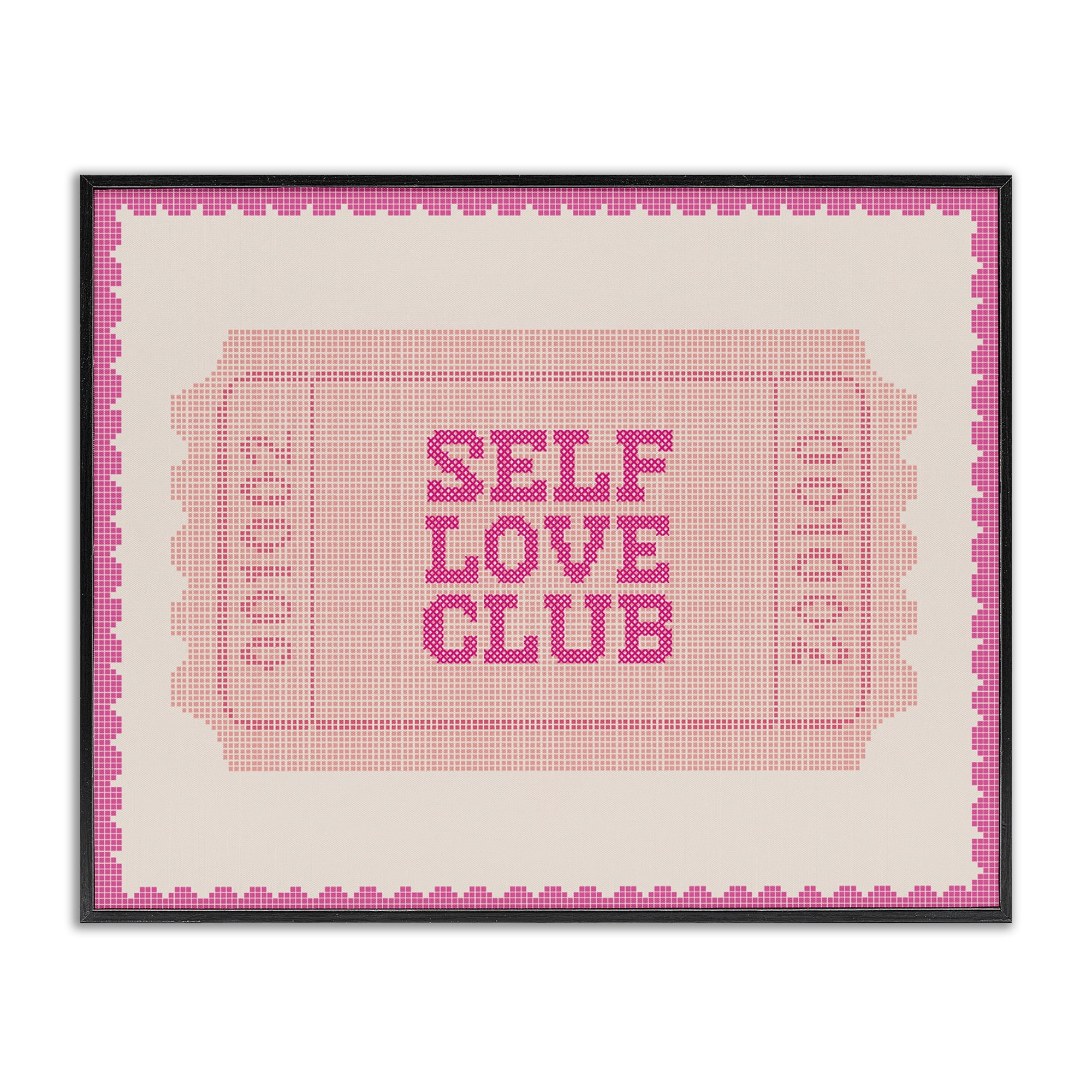 Stupell Industries Self Love Club Retro Ticket Black Framed Giclee Art, design by Lil' Rue