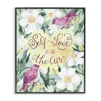 Stupell Industries Self Love In The Air Inspirational Painting Black Framed Art Print Wall Art, 11 x 14