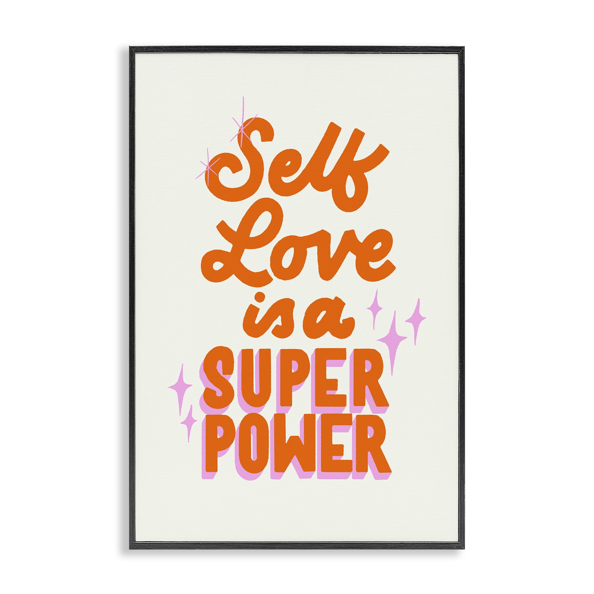 Stupell Industries Self Love Is Superpower Black Framed Giclee Art, design by Indira Prieto | IndySign