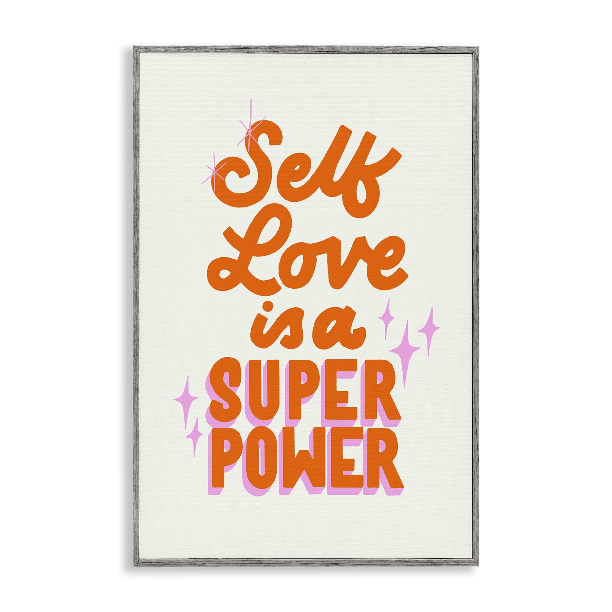 Stupell Industries Self Love Is Superpower Gray Framed Giclee Art, design by Indira Prieto | IndySign