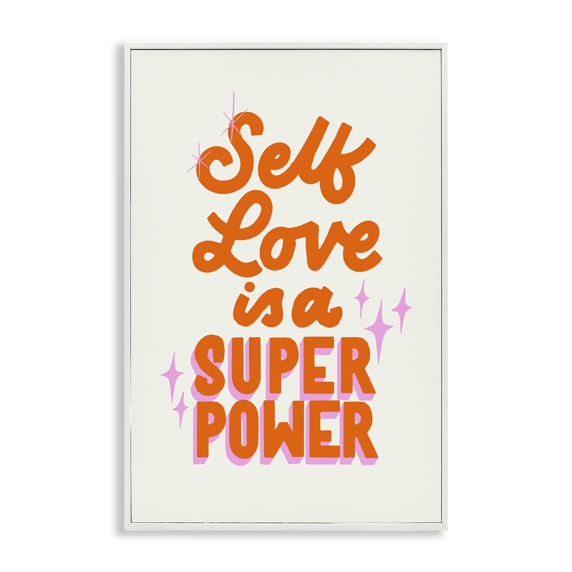 Stupell Industries Self Love Is Superpower White Framed Giclee Art, design by Indira Prieto | IndySign