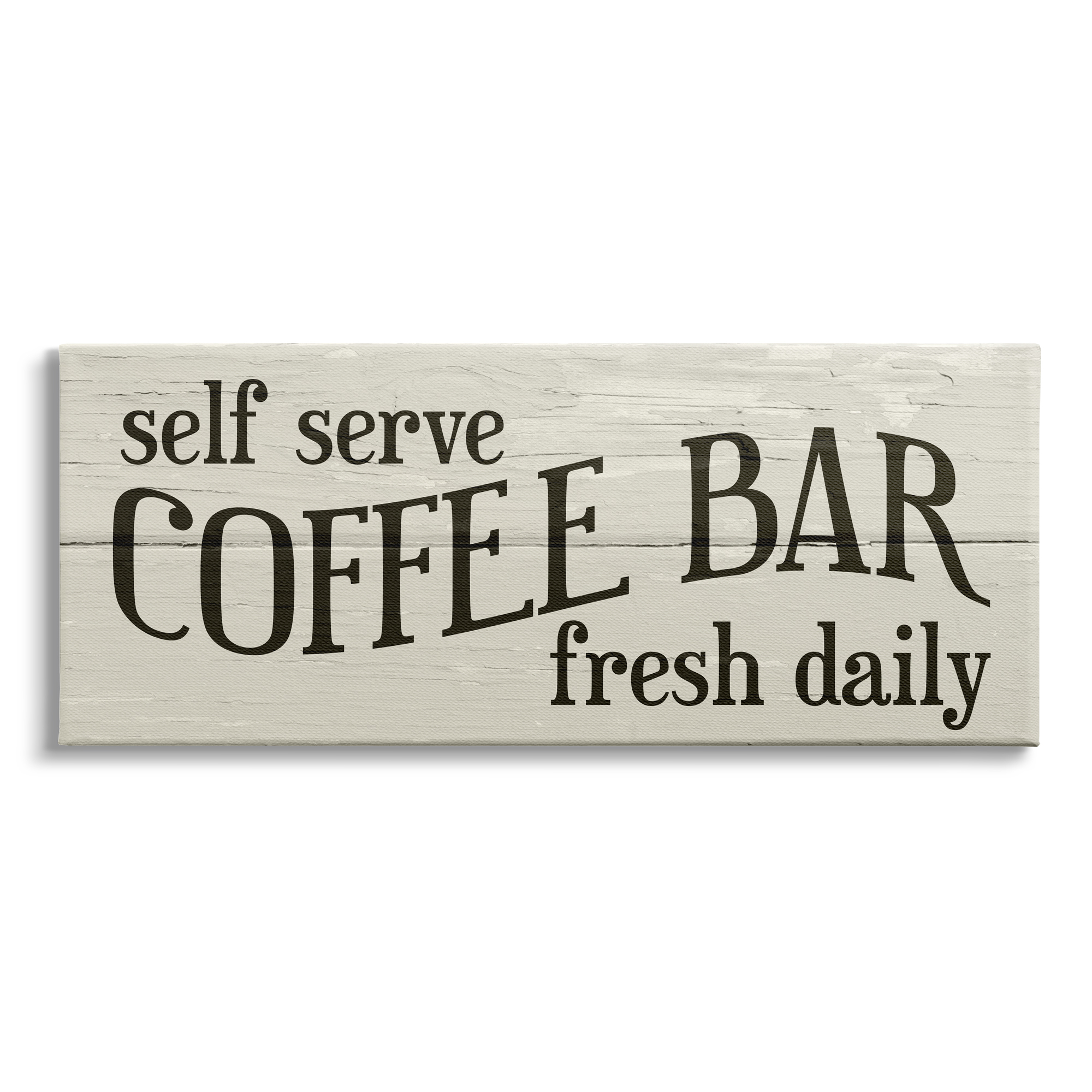 Stupell Industries Self Serve Coffee Bar Sign Rustic Plank Pattern, 40 x 17, Design by Daphne Polselli