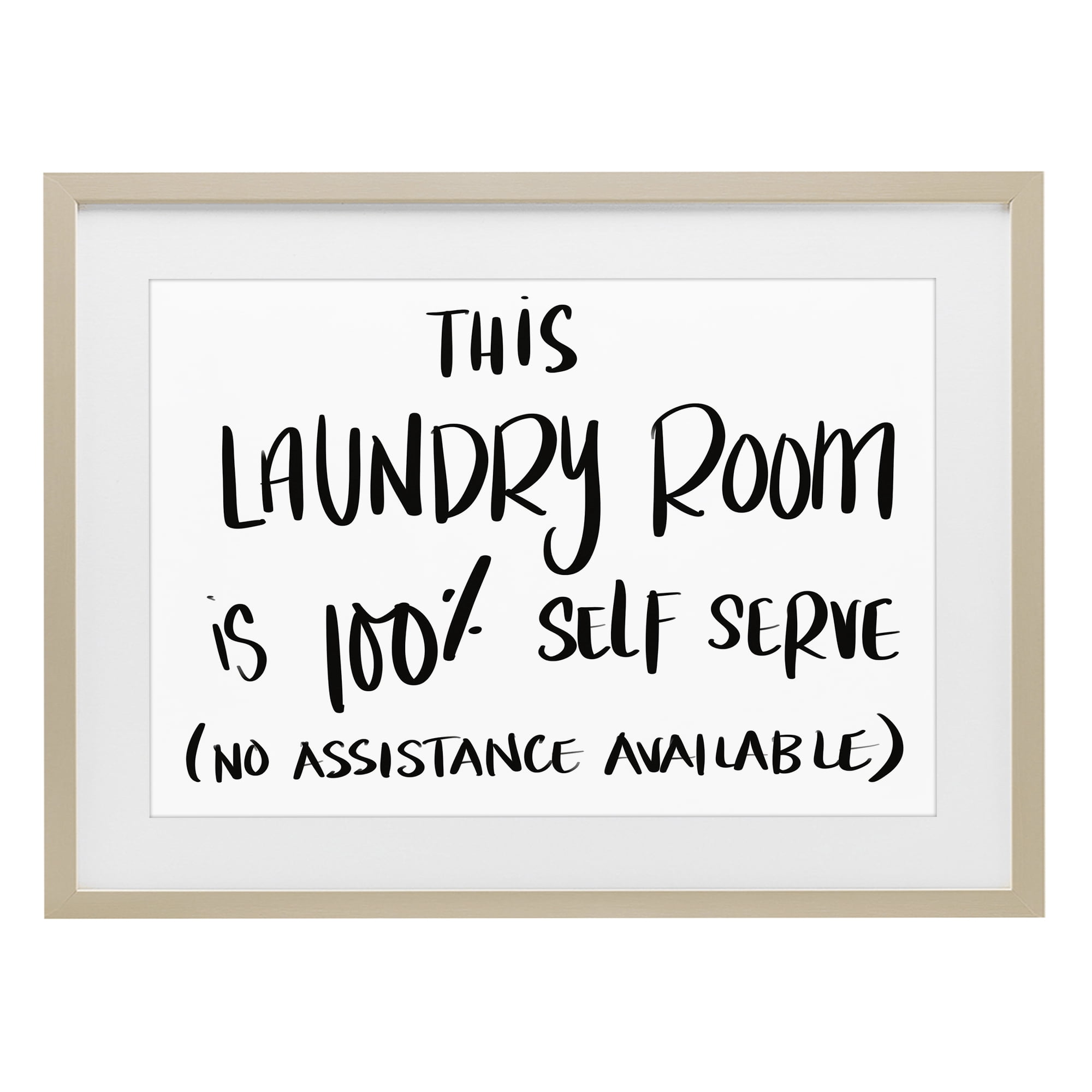 Stupell Industries Self Serve Laundry No Assistance Birch Framed Print Under Glass, design by SD Graphics Studio