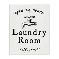 Stupell Industries Self Serve Laundry Typography Painting Gallery Wrapped Canvas Art Print Wall Art, 16 x 20