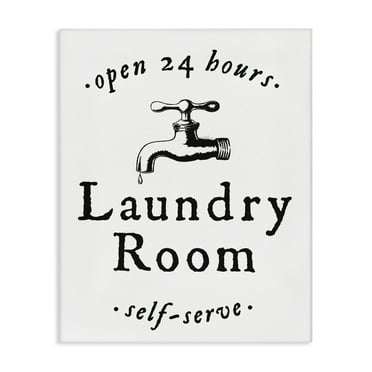 Stupell Industries Self Serve Laundry Typography Painting Gallery Wrapped Canvas Art Print Wall Art, 16 x 20