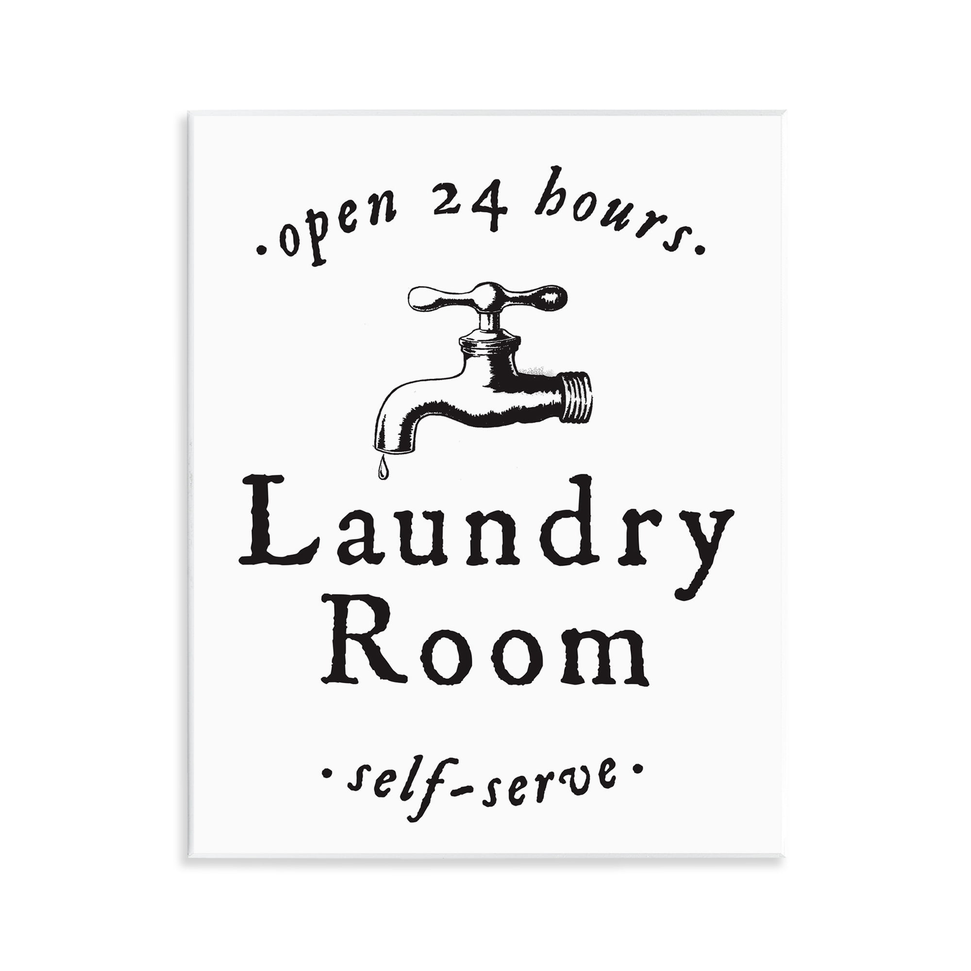 Stupell Industries Self Serve Laundry Typography Painting Unframed Art Print Wall Art, 11 x 14