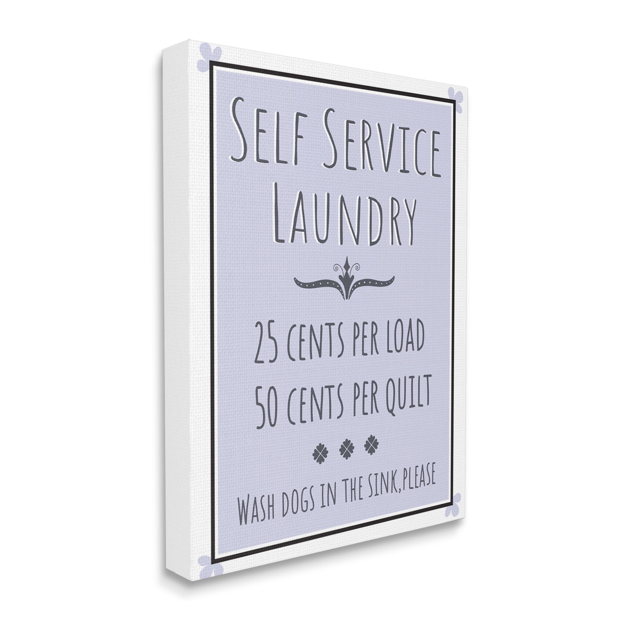 Stupell Industries Self Service Laundry Sign Soft Lavender Charm, 24 x 30, Designed by Darlene Seale