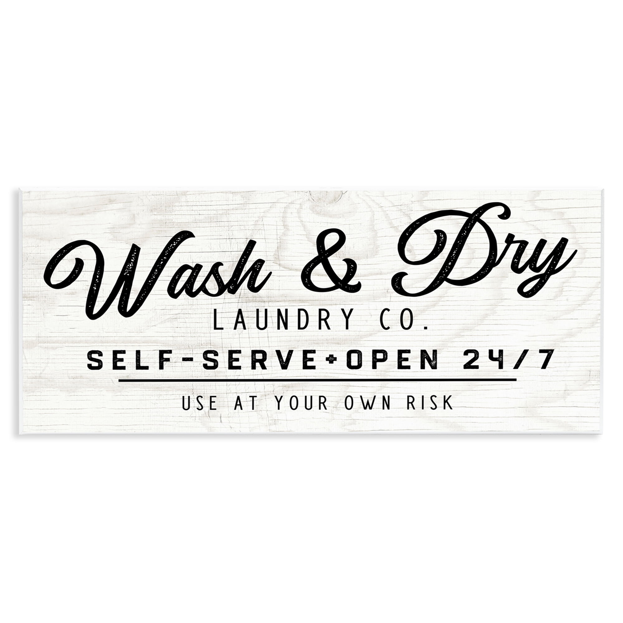 Stupell Industries Self Service Laundry Typography Painting Unframed Art Print Wall Art, 17 x 7