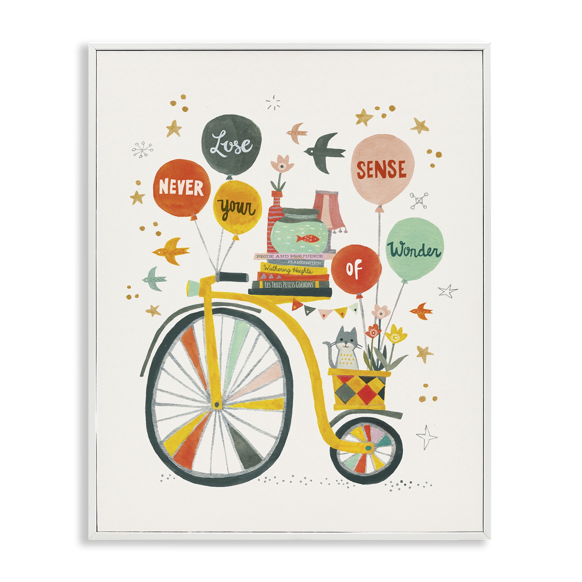 Stupell Industries Sense Of Wonder Bicycle Transportation Painting White Framed Art Print Wall Art, 11 x 14