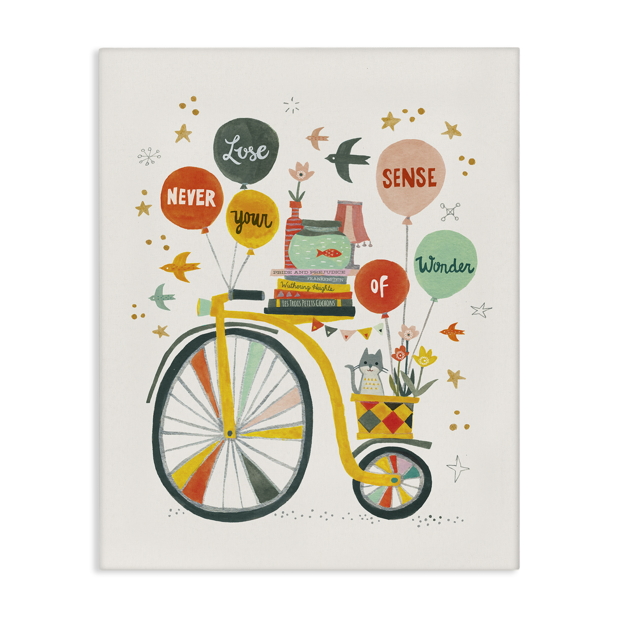 Stupell Industries Sense Of Wonder Bicycle Transportation Painting Wrapped Canvas Art Print Wall Art, 36 x 48