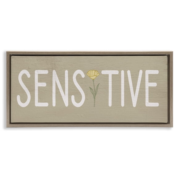 Stupell Industries Sensitive Cottage Floral Brown Framed Floater Canvas Wall Art design by Lil' Rue, 11 x 25