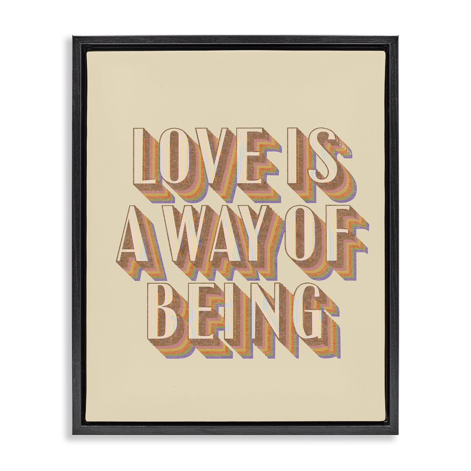 Stupell Industries Sentimental Love Phrase Text & Numbers Painting Black Floater Framed Canvas Art Print Wall Art, 25 x 31
