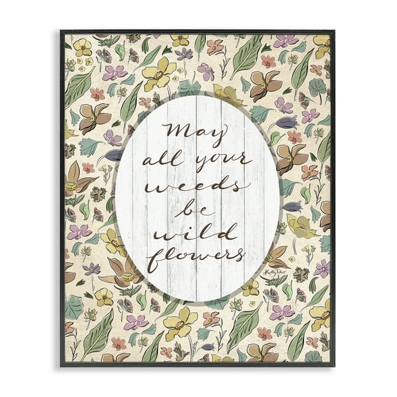 Stupell Industries Sentimental Wildflowers Phrase Plants & Flowers Painting Black Framed Art Print Wall Art, 11 x 14