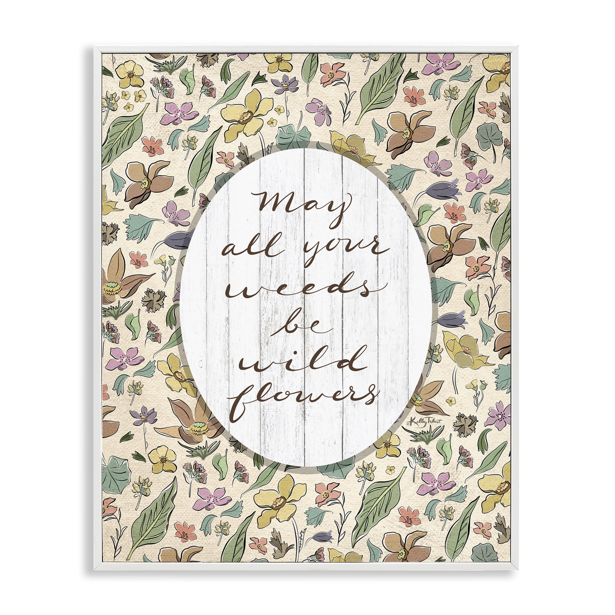 Stupell Industries Sentimental Wildflowers Phrase Plants & Flowers Painting White Framed Art Print Wall Art, 11 x 14