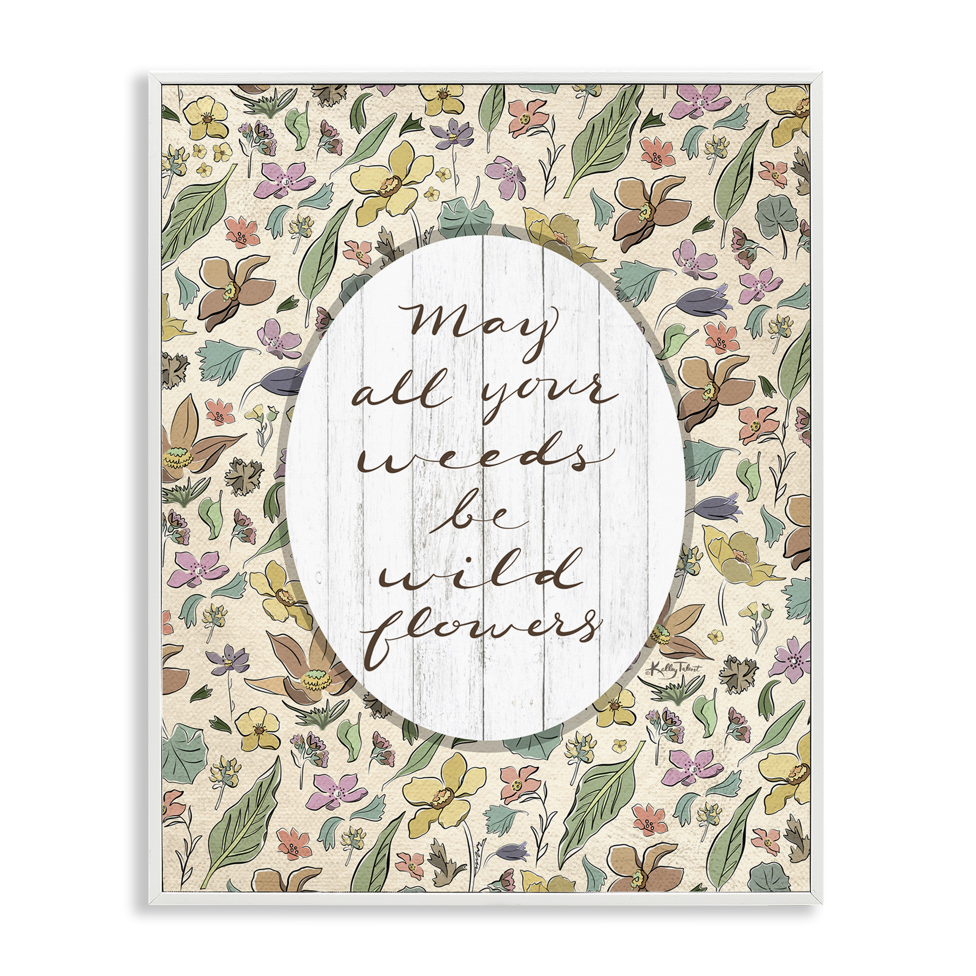 Stupell Industries Sentimental Wildflowers Phrase Plants & Flowers Painting White Framed Art Print Wall Art, 16 x 20