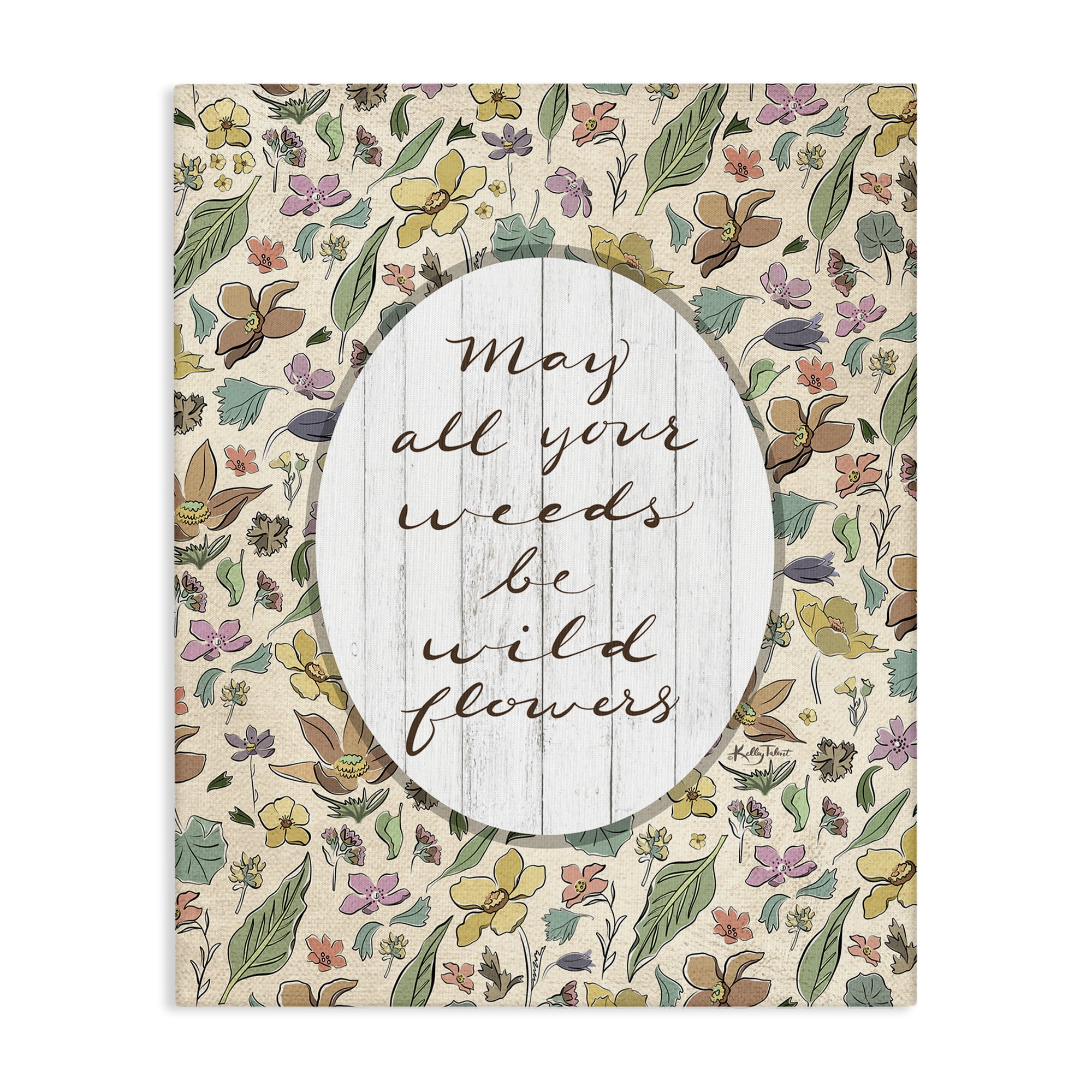 Stupell Industries Sentimental Wildflowers Phrase Plants & Flowers Painting Wrapped Canvas Art Print Wall Art, 36 x 48