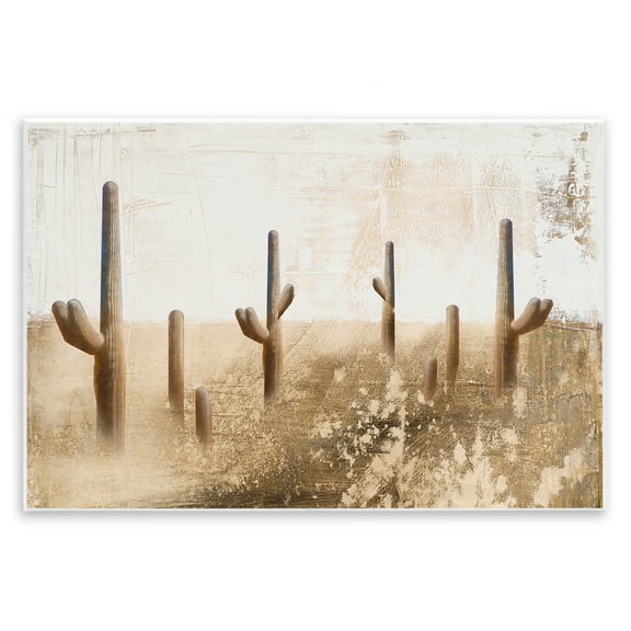 Stupell Industries Sepia Cacti Field Landscape & Nature Painting Unframed Art Print Wall Art, 15 x 10