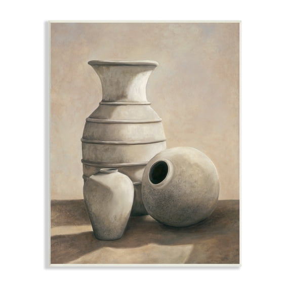Stupell Industries Sepia Ceramic Urn Vases Still Life Detailed Drawing ,13 x 19, Design by Andre Mazo