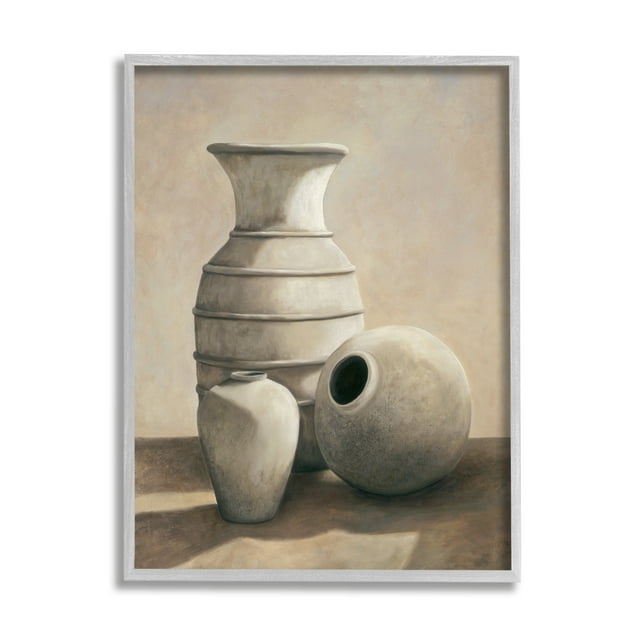 Stupell Industries Sepia Ceramic Urn Vases Still Life Detailed Drawing ,24 x 30, Design by Andre Mazo