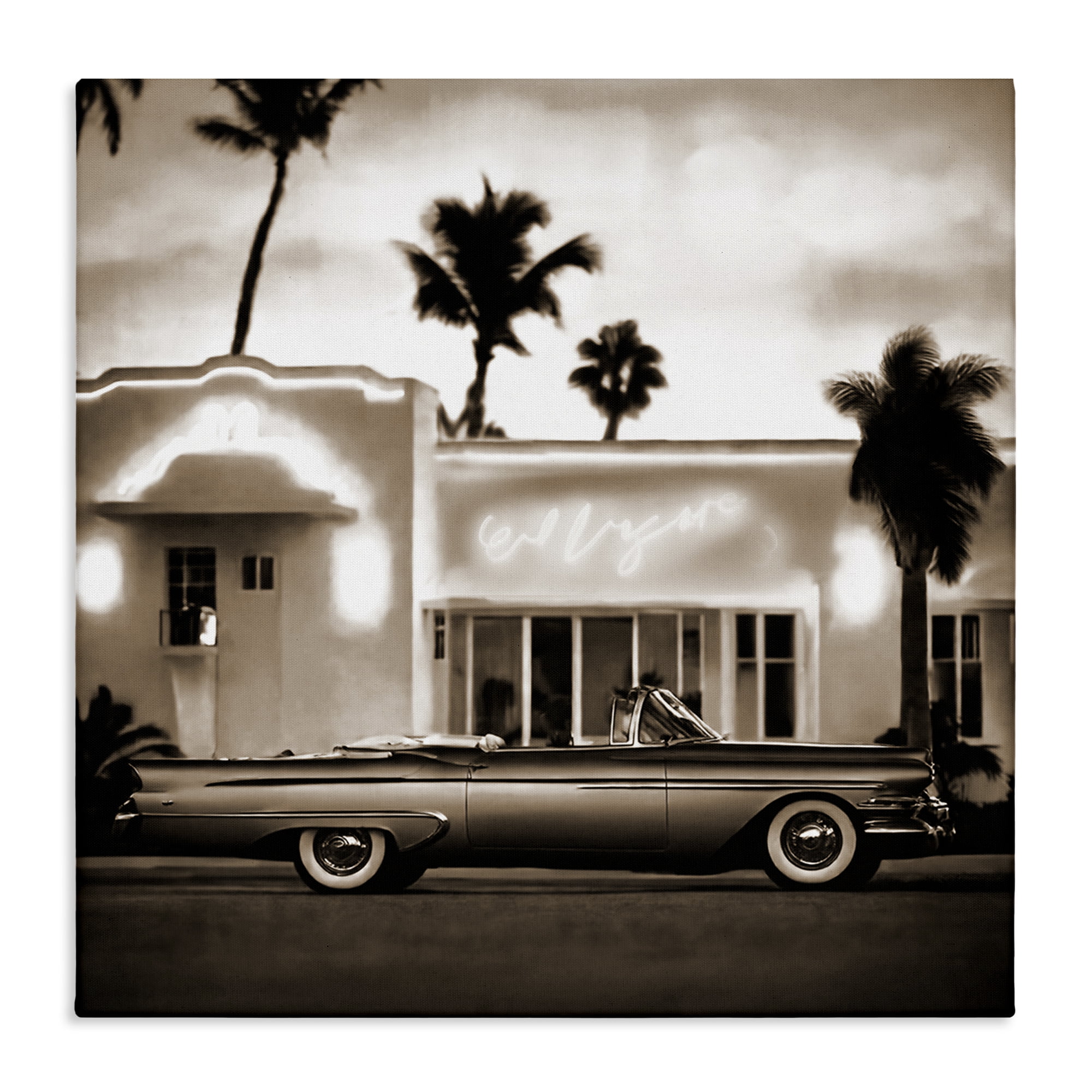 Stupell Industries Sepia Classic Car Transportation Painting Wrapped Canvas Art Print Wall Art, 30 x 30