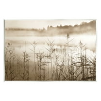 Stupell Industries Sepia Foggy Lake View Landscape Photography Unframed Art Print Wall Art, 15 x 10