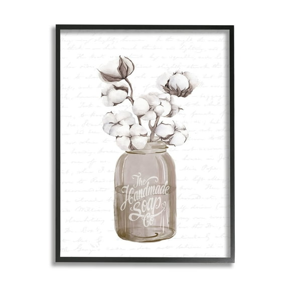 Stupell Industries Sepia Tones Botanical Arrangement Patterned Script Text Graphic Art Black Framed Art Print Wall Art, Design by Lettered and Lined