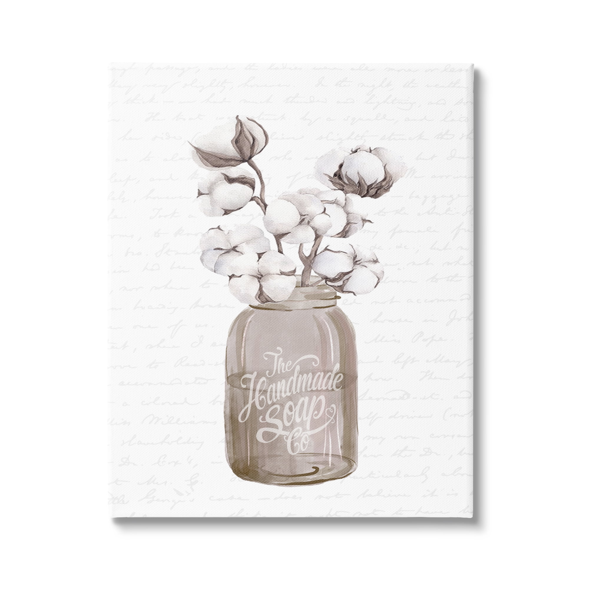 Stupell Industries Sepia Tones Botanical Arrangement Patterned Script Text Graphic Art Gallery Wrapped Canvas Print Wall Art, Design by Lettered and Lined