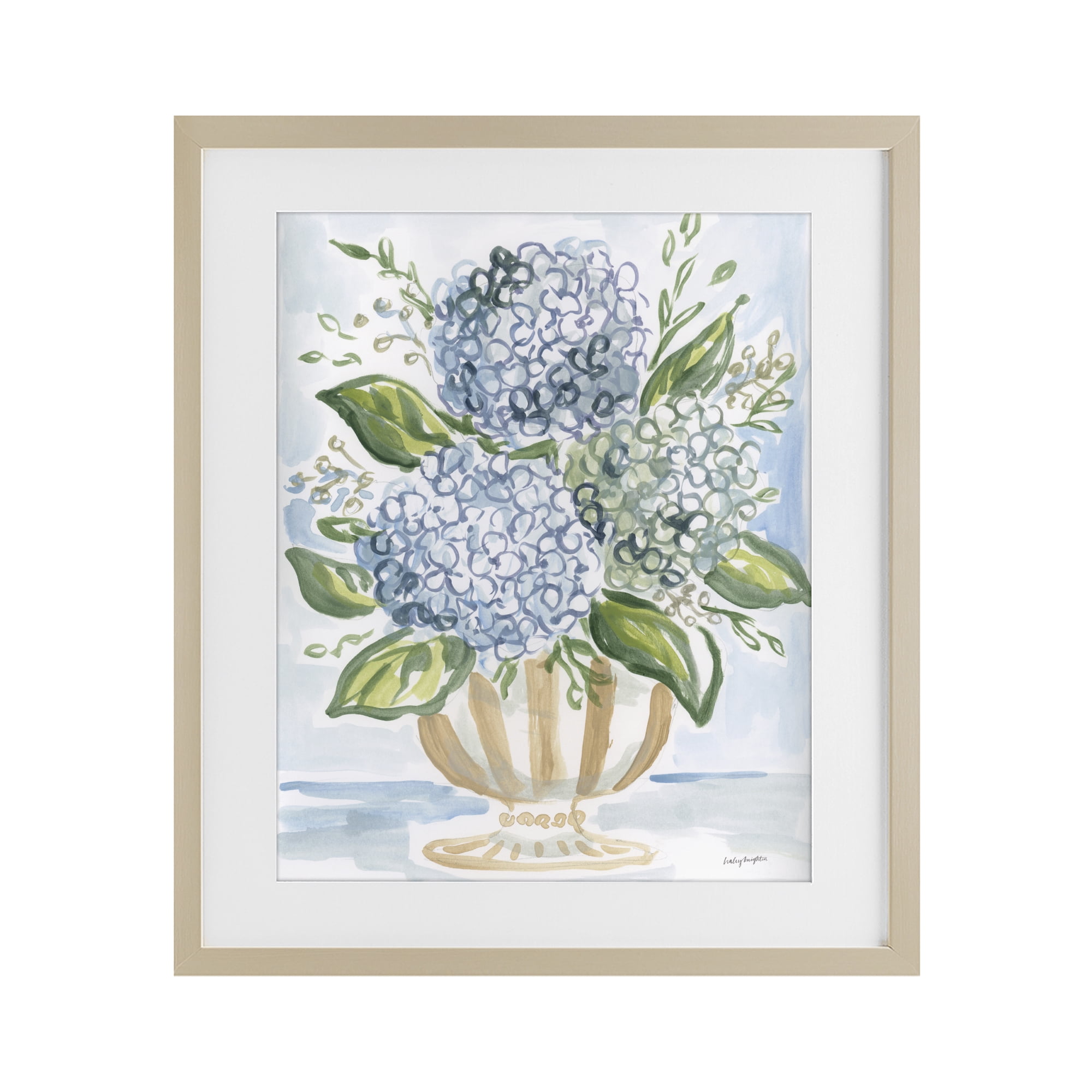 Stupell Industries Serena Pastel Hydrangea Bouquet Birch Framed Print Under Glass, design by Haley Knighten