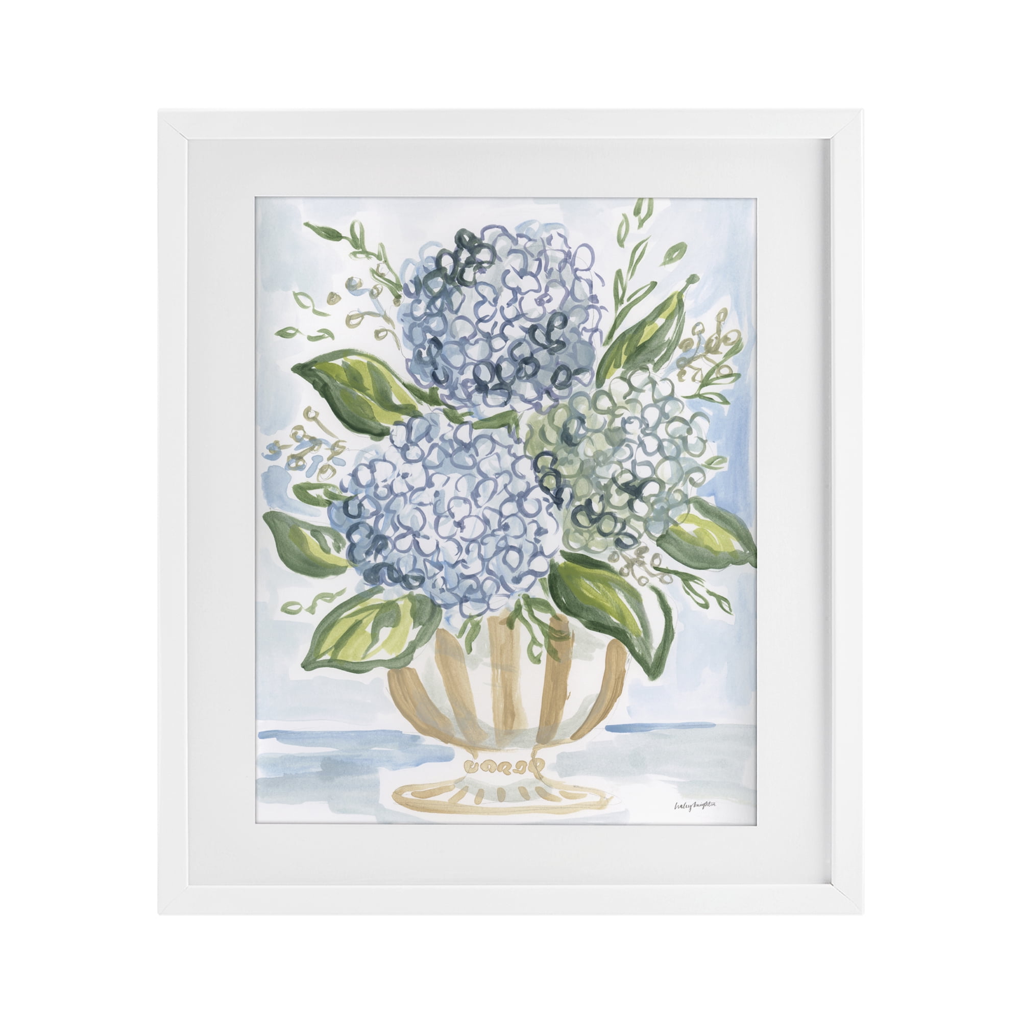 Stupell Industries Serena Pastel Hydrangea Bouquet White Framed Print Under Glass, design by Haley Knighten