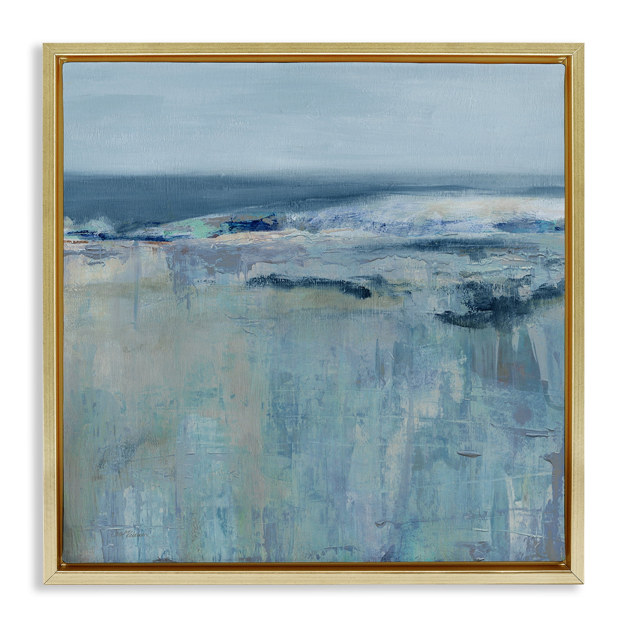 Stupell Industries Serene Abstract Pastel Seascape Gold Framed Floater Canvas Wall Art, design by Carol Robinson