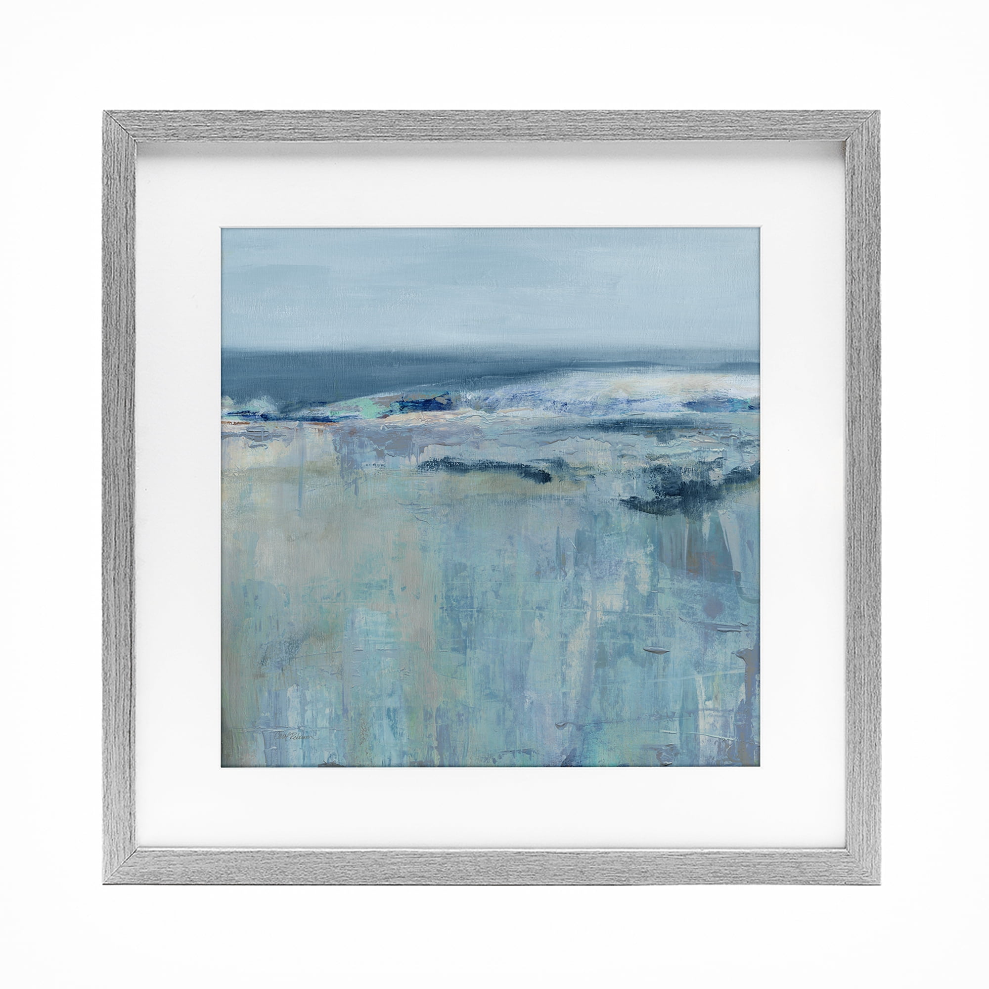 Stupell Industries Serene Abstract Pastel Seascape Gray Framed Print Under Glass, design by Carol Robinson