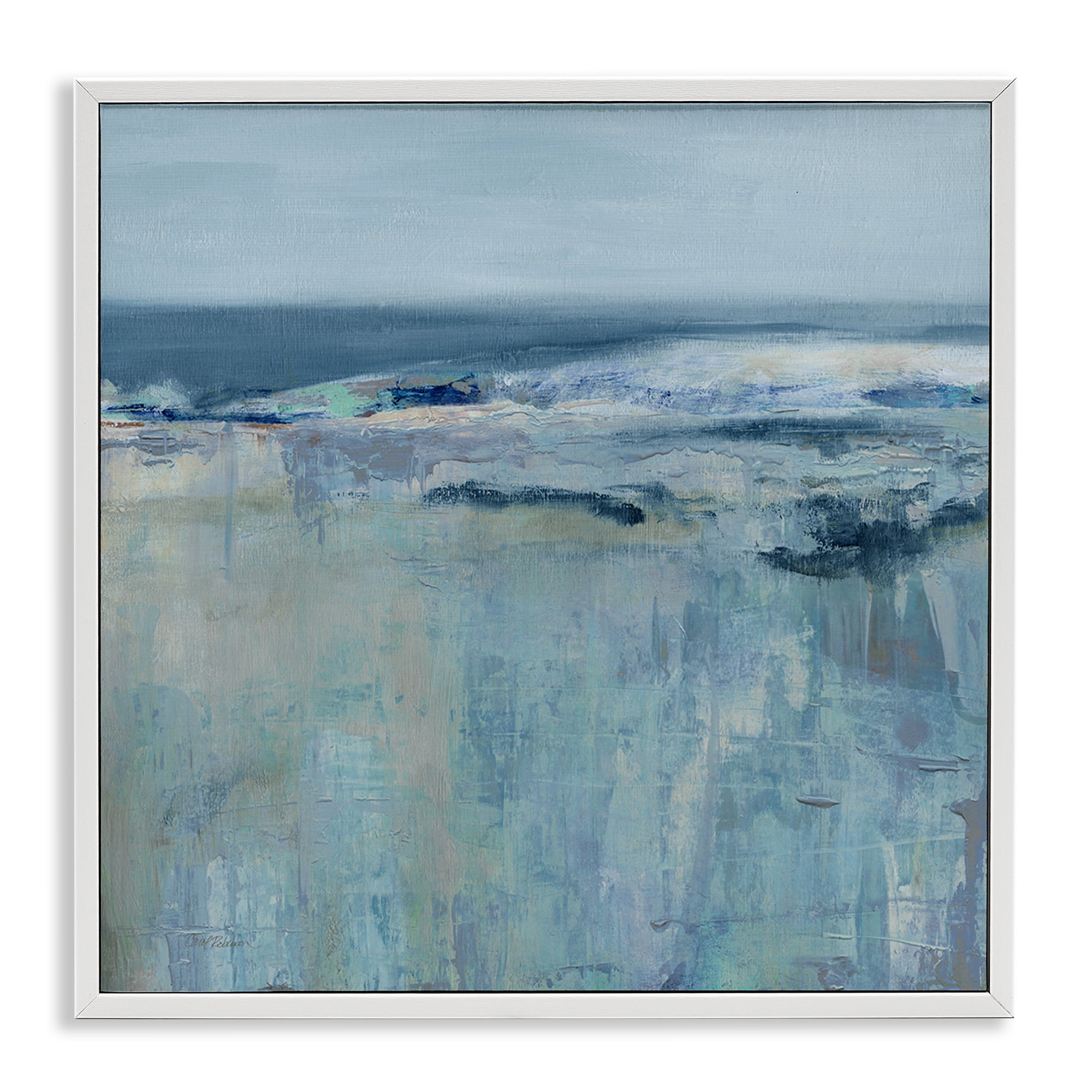 Stupell Industries Serene Abstract Pastel Seascape White Framed Giclee Art, design by Carol Robinson