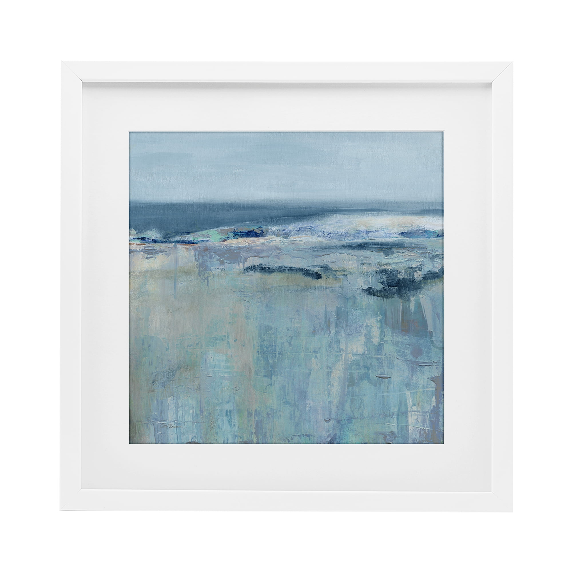 Stupell Industries Serene Abstract Pastel Seascape White Framed Print Under Glass, design by Carol Robinson