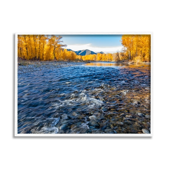 Stupell Industries Serene Babbling Brook Foliage Surrounding Lake Water Photograph White Framed Art Print Wall Art, Design by Steve Smith