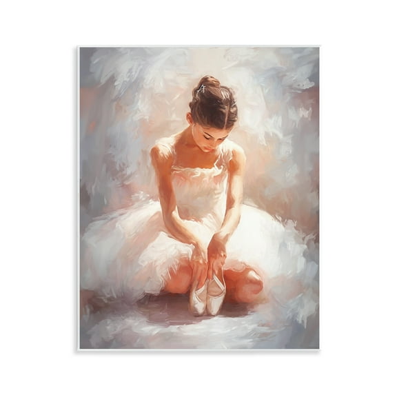 Stupell Industries Serene Ballerina Portrait Novelty Painting Unframed Art Print Wall Art, 11 x 14