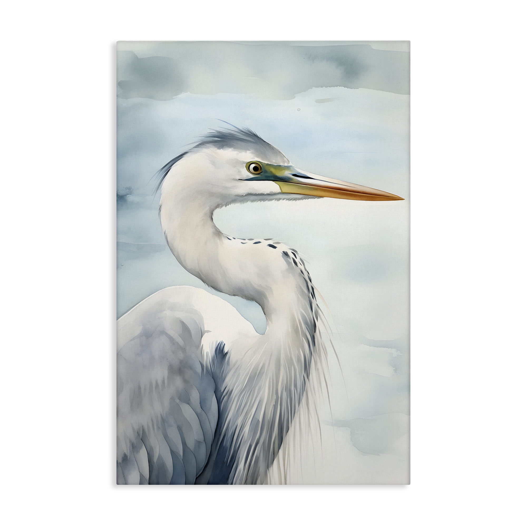 Stupell Industries Serene Beach Bird Animals & Insects Painting Gallery Wrapped Canvas Art Print Wall Art, 20 x 30