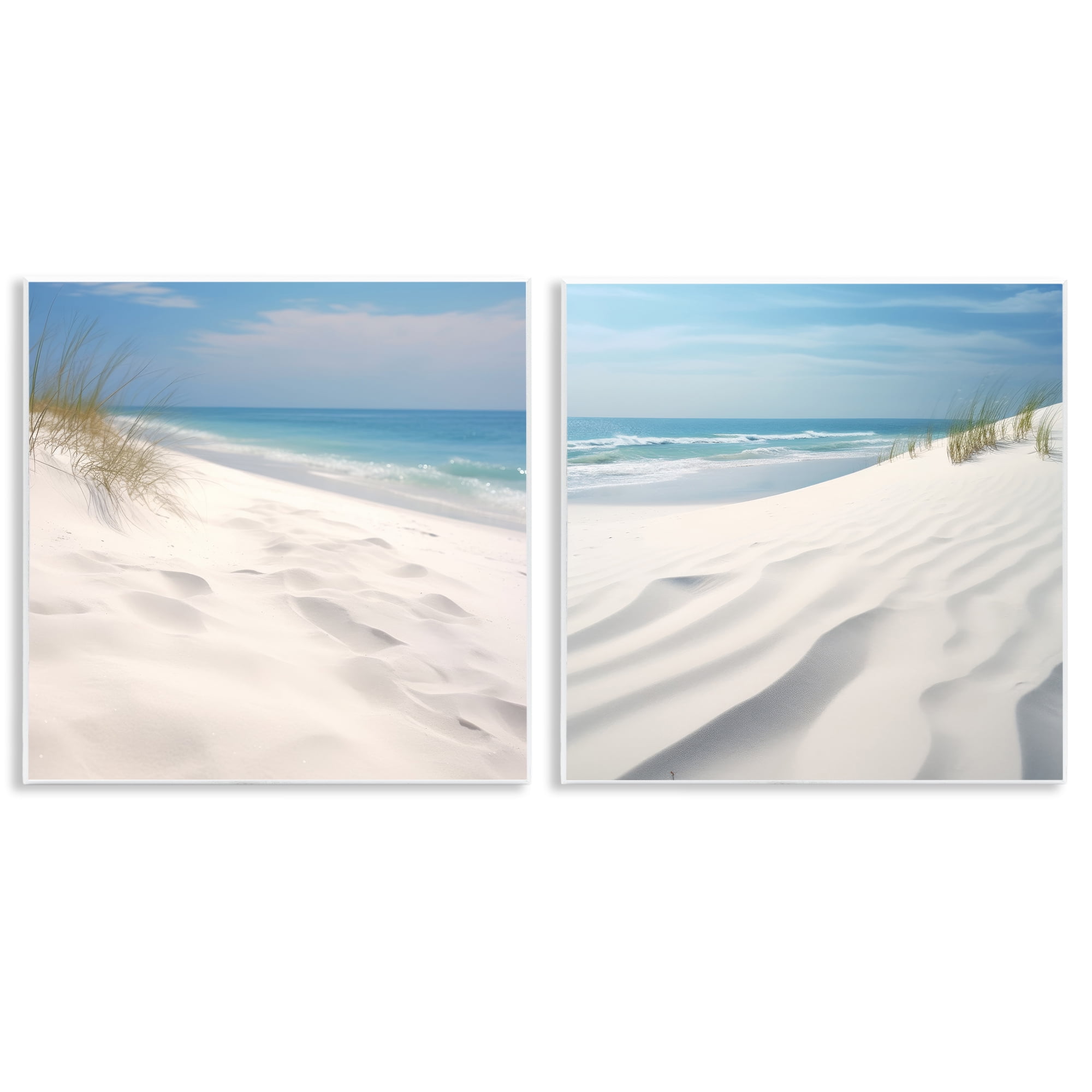 Stupell Industries Serene Beach Sand Dune Landscape & Nature Photography Unframed Art Print Wall Art, 12 x 12, Set of 2
