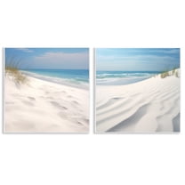Stupell Industries Serene Beach Sand Dune Landscape & Nature Photography Unframed Art Print Wall Art, 12 x 12, Set of 2
