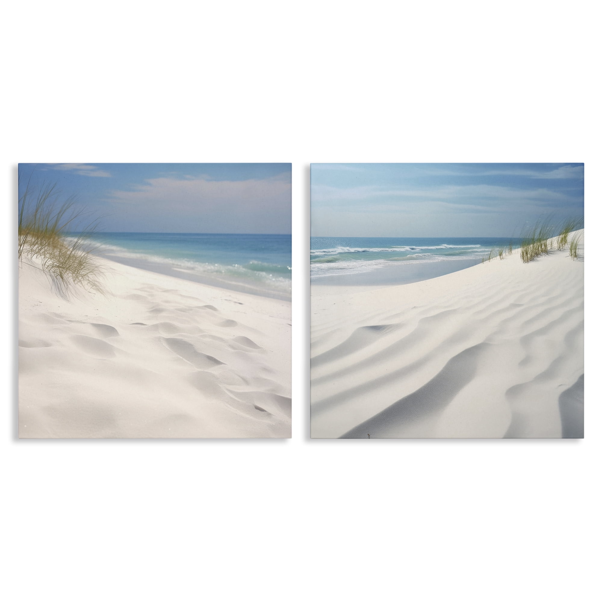 Stupell Industries Serene Beach Sand Dune Landscape & Nature Photography Wrapped Canvas Art Print Wall Art, 24 x 24, Set of 2