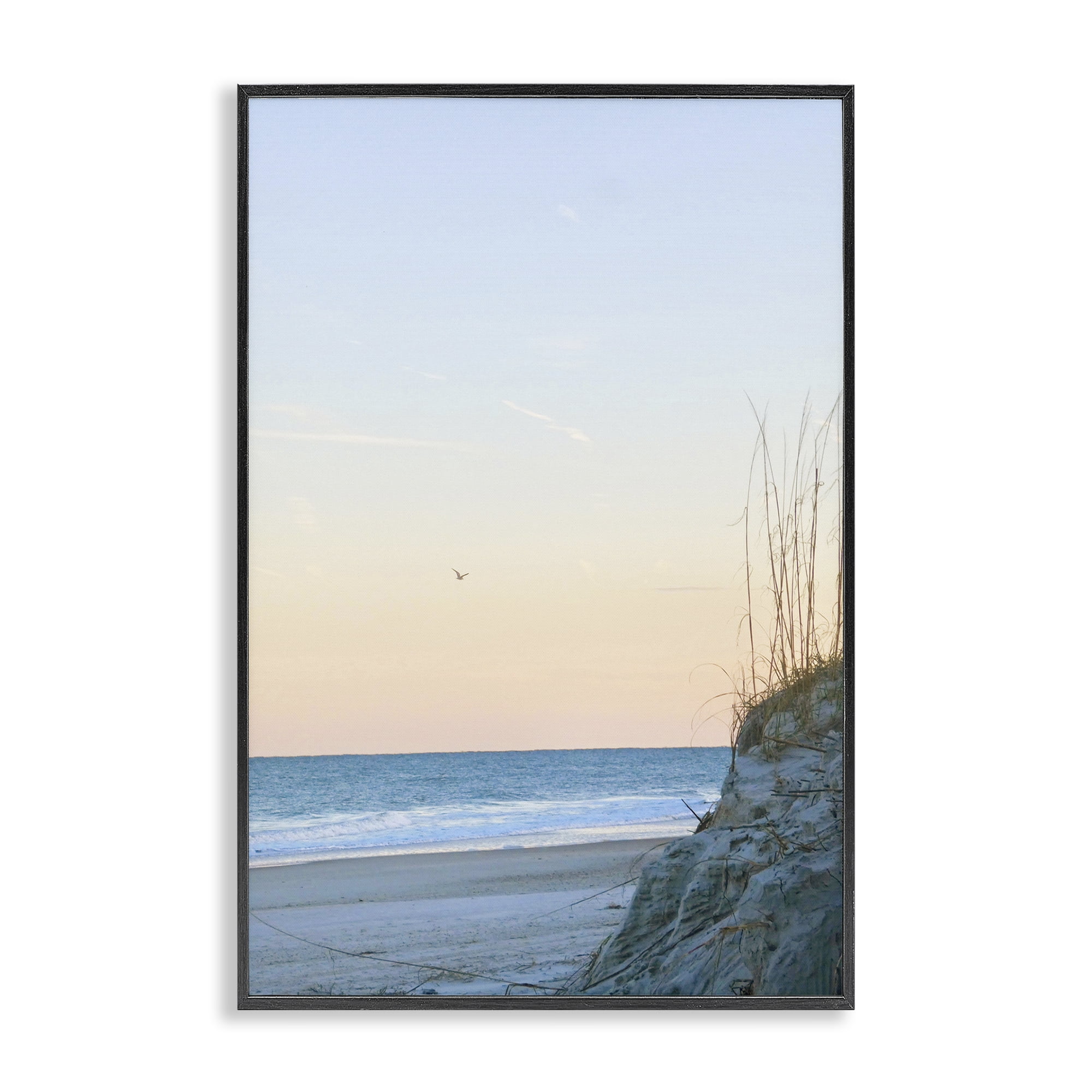 Stupell Industries Serene Beach Sunset Landscape Photography Black Framed Art Print Wall Art, 20 x 30